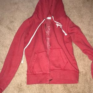 Red love pink zip up